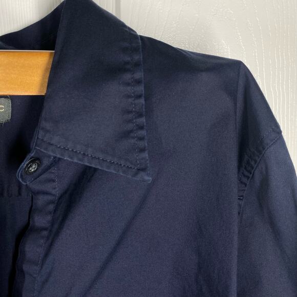 Y2K Banana Republic Button Down Shirt Dark Blue Womens Size XL 2007 Collection - Picture 7 of 7